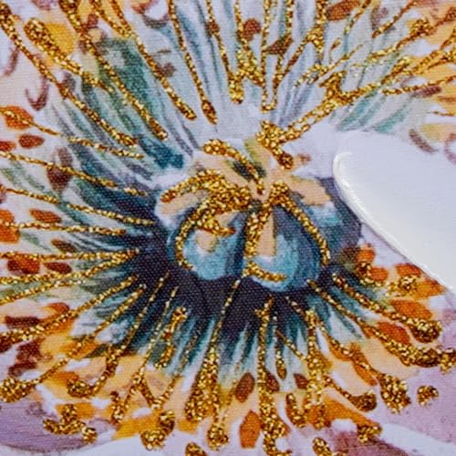 DRW Set von 2 Gemälden, 40% handbemalt, quadratisch, mit verschiedenen Blumen und mehreren Farben, 100 x 100 x 3 cm