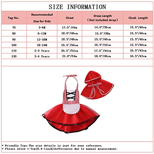 Myrisam 1053 Baby Girls Deluxe Little Red Riding Hood W/Cape Cloak Halloween Fancy Dress Up Costume Storybook Fairy Tale Outfits thumb #6