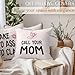 QEJ Funny Pink Call Your Mom Pillow Covers 18x18, Back to School Gifts for Students, Gifts for College Girls, Graduation Gift Decorative Throw Pillow Covers for College Girls Dorm, Set of 2