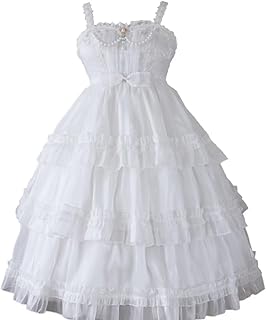 Women Teens Summer Sleeveless Sweet Lolita Dress High Waist Knee Length Layered Gothic Lolita Dresses - Buy now