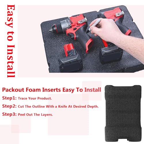 Packout Foam Insert 48-22-8435 Fits for Milwauke Foam Packout Insert and Tool Box Foam(2 Pcs)