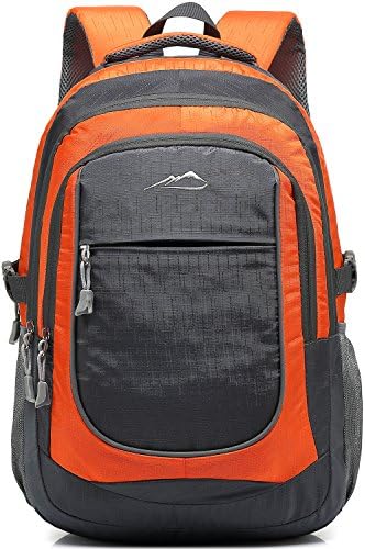 ProEtrade Backpack Bookbag for College Sturdy Travel Business Hiking Fit Laptop Up to 15.6 Inch Multi Compartment Gifts for Men Women Night Light Reflective (Orange)