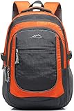 ProEtrade Backpack Bookbag for College Sturdy Travel Business Hiking Fit Laptop Up to 15.6 Inch Multi Compartment Gifts for Men Women Night Light Reflective (Orange)