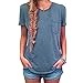 HOT!Blouse,Canserin Women's Pocket Short Sleeve Shirt (M, Blue)
