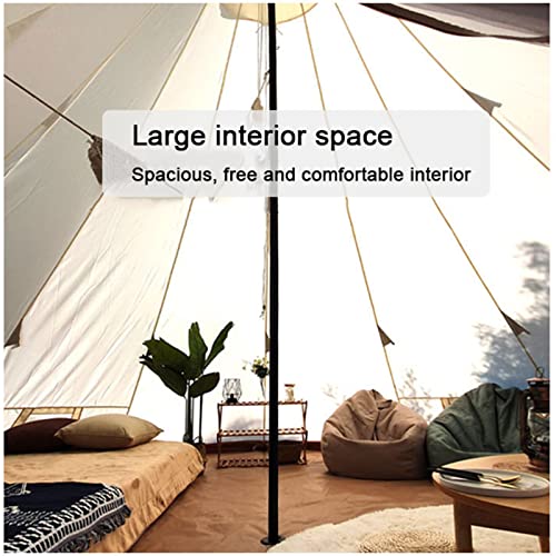 Carpa tipi pirámide impermeable portátil para camping KAREFRI 4m con abertura para estufa miniatura 4