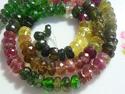 Tourmaline multicolore facettée en perles rondelles pour sublimer vos bijoux bohèmes d'été
