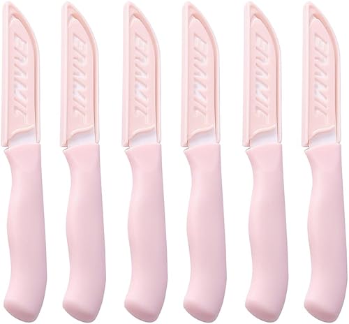 Vista 13 de Paquete de 6 cuchillos de pelar de cerámica con cubierta para cuchillo, cuchillos de cerámica ligeros, cuchillo pequeño para frutas y verduras Mezcla