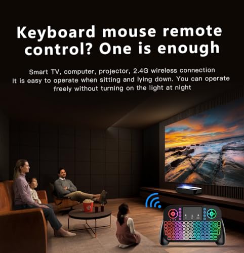 Bluetooth + 2.4GHz RF Wireless Mini Keyboard Remote Control Touchpad Mouse Combo for Android TV Box Apple Smart TV Fire Stick PC Computer Laptop Window OS HTPC Theater Raspberry Pi Tablet + Backlit - Thumbnail 7