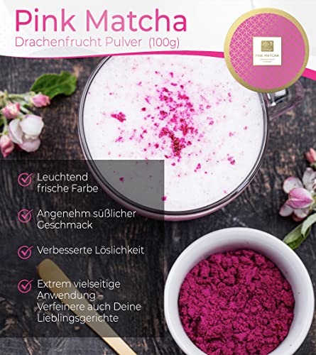 Tea Uniqo - Matcha Pulver Set mit Pink Matcha, Vanille Matcha und Matcha Pure | Tee Geschenkset mit Drachenfruchtpulver und Matcha Latte Pulver