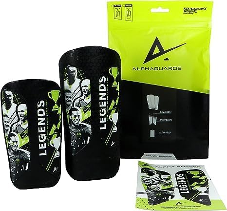 Miniatura 2 de Espinilleras  Equipo de protección para fútbol, juego de espinilleras ligero con correas individuales (S, Ronaldo CR7)