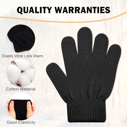 Image of ONESING 12 Pairs Kids Gloves - Warm Knitted Winter Gloves Bulk for Girls Boys | Children Gloves Designed for Cold Weather