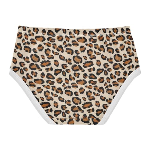 Joisal Girls Underwear Toddlers 2t Cotton Girl Panties Cute Artistic Briefs Underpants Leopard Print Brown Beige2