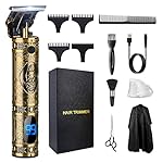 Hair Clippers for Men, Professional Hair Trimmer Zero Gapped T-Blade Trimmer Cordless Rechargeable Edgers Clippers…