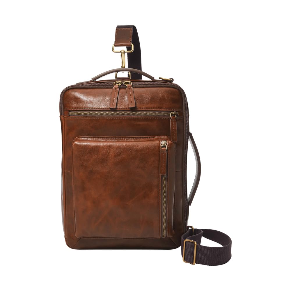 Fossil Mens Buckner Commuter, Brown, 25.4 L x 5.1 W x 15.2 cm H, brown