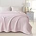 100% Cotton Pink Blanket King Size for Bed - Breathable and Soft, Waffle Weave for Summer Spring, 102x90 Inches (Blush).
