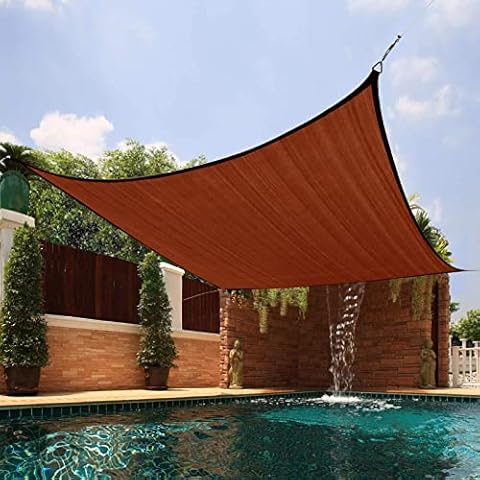 Amagenix Sun Shade Sail 12'x12' Rectangle Canopy Sand Cover for Patio Outdoor Backyard Shade Sail for Garden Playground, Rust Red Cover
