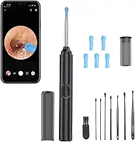 Kit de Limpeza de Ouvido Digital com Câmera HD, 6 Ponteiras de Silicone, Ferramentas de Remoção