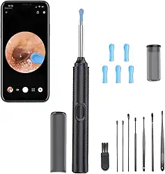Kit de Limpeza de Ouvido Digital com Câmera HD, 6 Ponteiras de Silicone, Ferramentas de Remoção