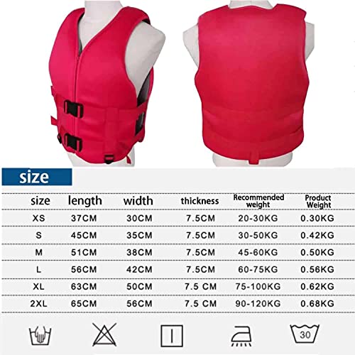 Foto von Schwimmweste Erwachsene, Rettungsweste Erwachsenen, Auftriebsweste Kinder, Schwimmwesten für Erwachsene 25-120Kg, Schwimmhilfe Sicherheitsjacke, Rot, S