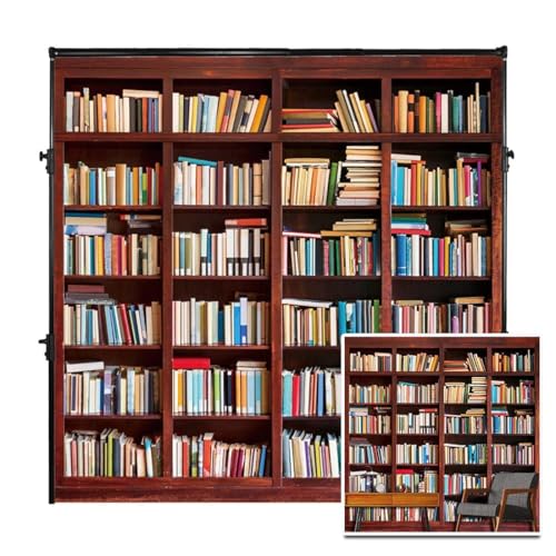 AOFOTO 6x6ft Bookshelf Background for Photoshoots