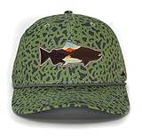 Paramount Outdoors Sunset Trout Fishing Hat Mountain Fish Silhouette Performance Outdoor Hat with Comfort Snapback (US, Alpha, One Size, Olive Fish Skin)