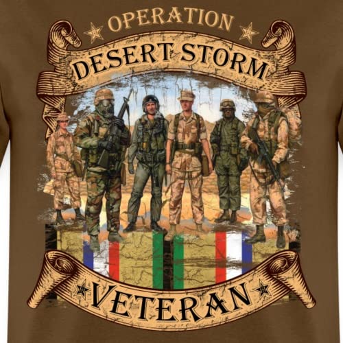 Spreadshirt Operation Desert Storm Veteran Men's T-Shirt, Xl, Brown #TOP1