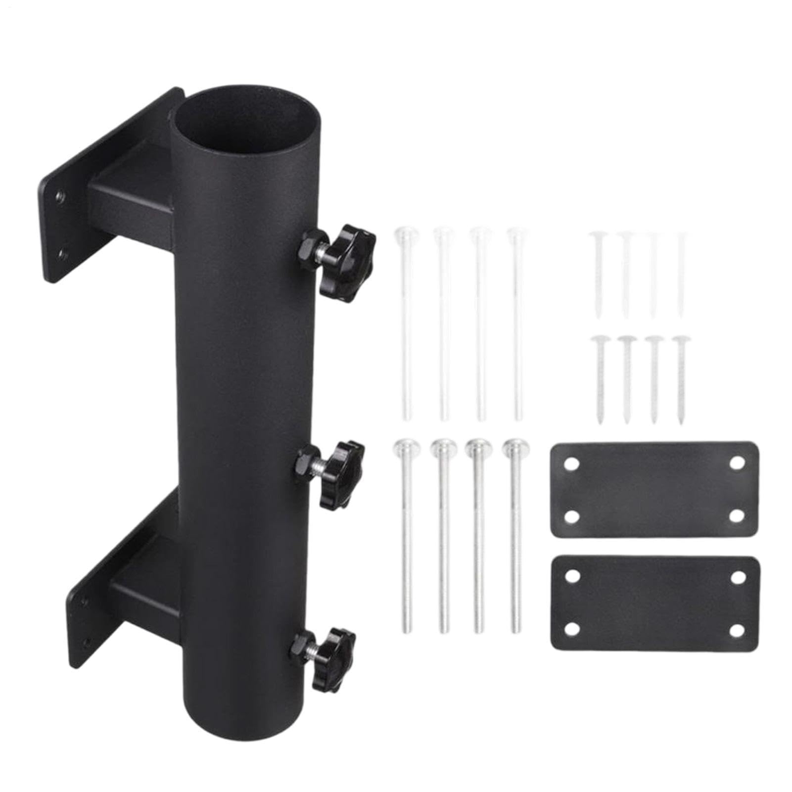 Deck Umbrella Mount - Heavy Duty Steel Patio Umbrella Clamp Holder | 11.41-Inch Rust-Resistant Parasol Stand Bracket With Drill-Free Installation For Balcony, Garden & Courtyard Railing Pole