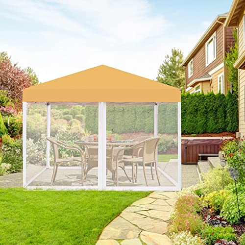 Wenhaus Patio Mosquito Net For 10'X10' Gazebo Pop Up Canopy Tent Mesh Netting Screen Sidewall With Zipper For Outdoor Camping (Mosquito Netting Only, White) #TOP2