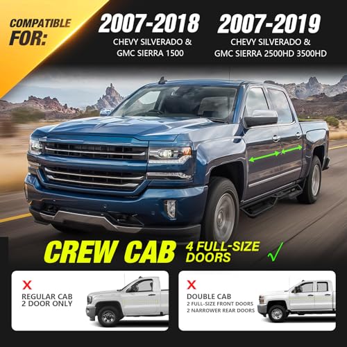 Estribos laterales para Chevy Silverado y GMC Sierra 1500-3500 HD miniatura 2