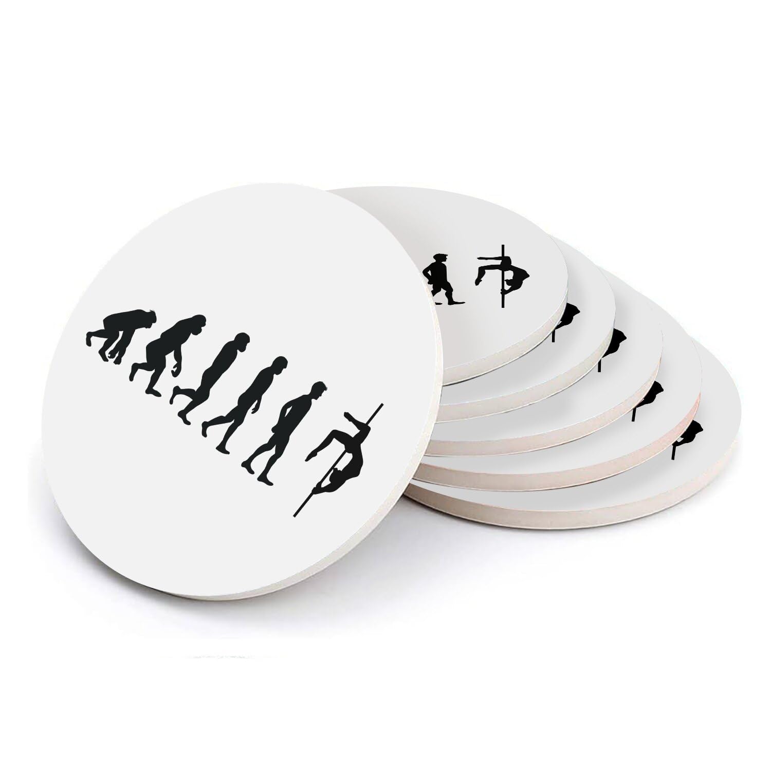 Sous-verre rond céramique pole dancing lot de 6 cadeau idéal danseuse