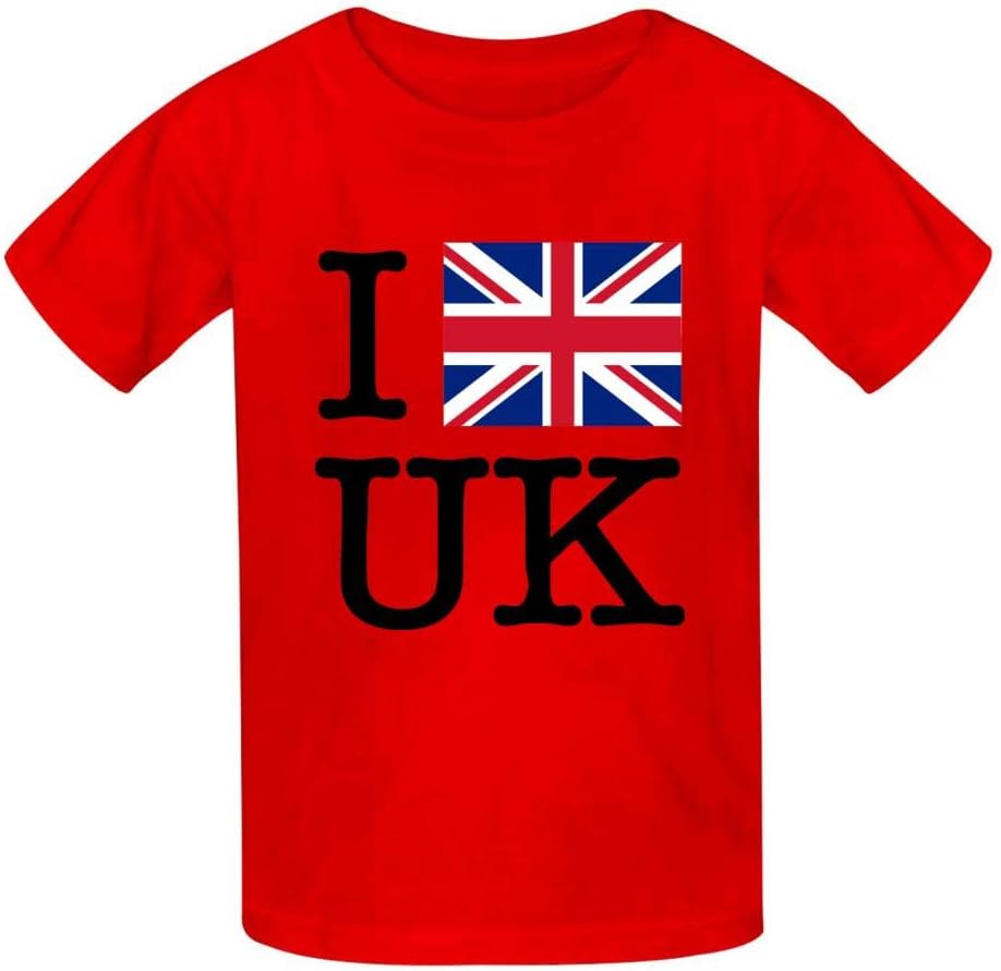 QUEETISOLA I United Kingdom Kids Cotton T Shirt,Comfortable & Soft Short Sleeveless Tee for Boys/Girls/Teen