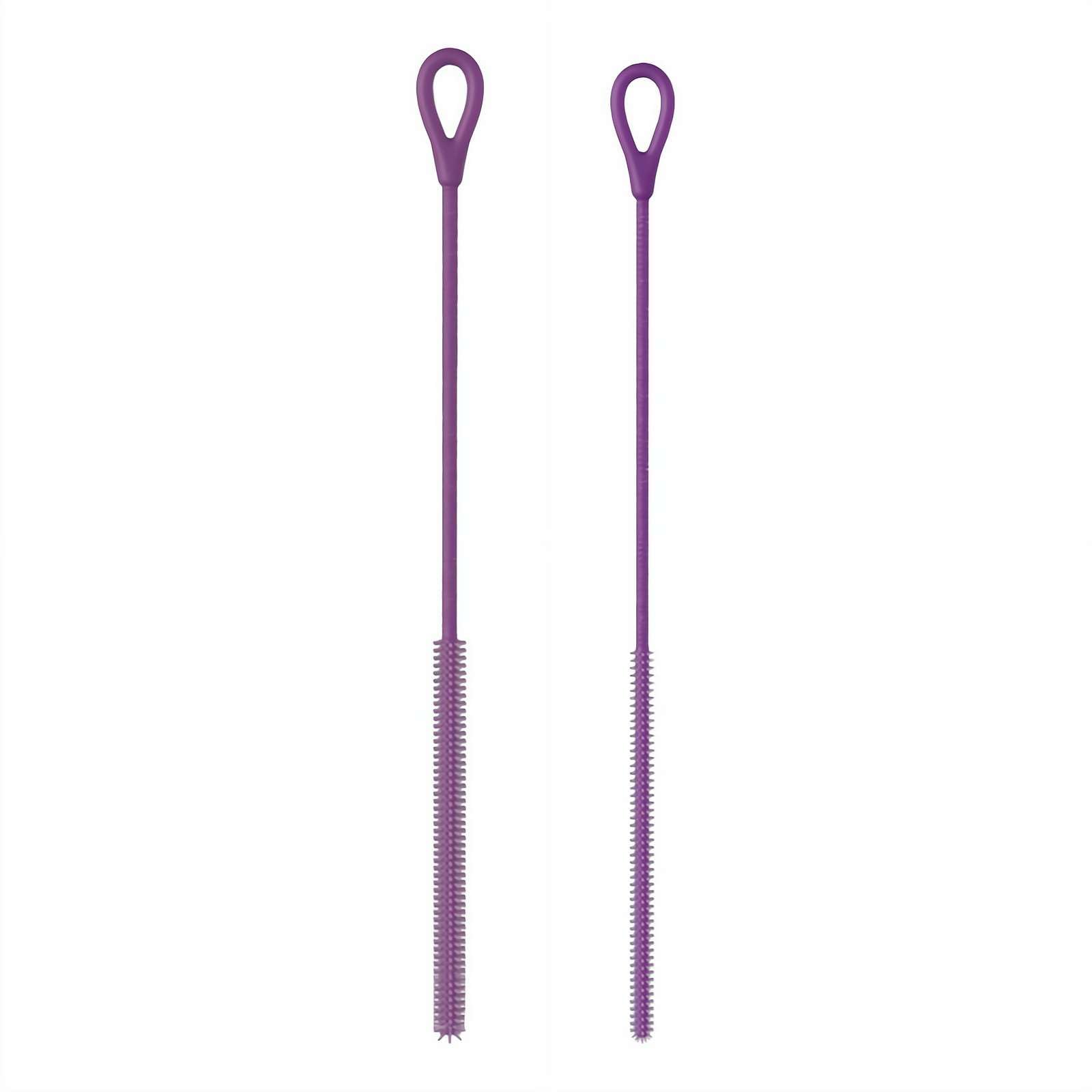 Silicone Straw Cleaner Brush,2 Pack Reusable Extra Long Straw Brush,2025 New Extra Long Soft Silicone Bru-sh Tool Pipe Br-ushs,Str-aw Cleaning Br-ush with Non-Slip Handle for Tumbler,Glass