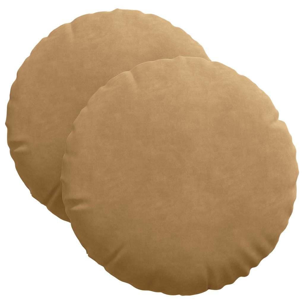 Poduszka do siedzenia, 2 sztuki, brązowa, Ø 40 x 13 cm, aksamitna nakładka na taboret, poduszka na krzesło z wypełnieniem poliestrowym i zamkiem błyskawicznym do dekoracji wnętrz