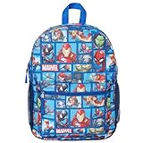 Marvel Comics Avengers Iron Man, Thor, Captain Marvel, Spiderman Backpack for Kids, 16 inch