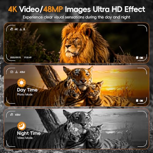 Night vision goggles, SKYBASIC night vision binoculars, 10x digital zoom, 4-inch HD screen, 5000mAh rechargeable night vision goggles, suitable for bird watching, camping, hunting - Image 4