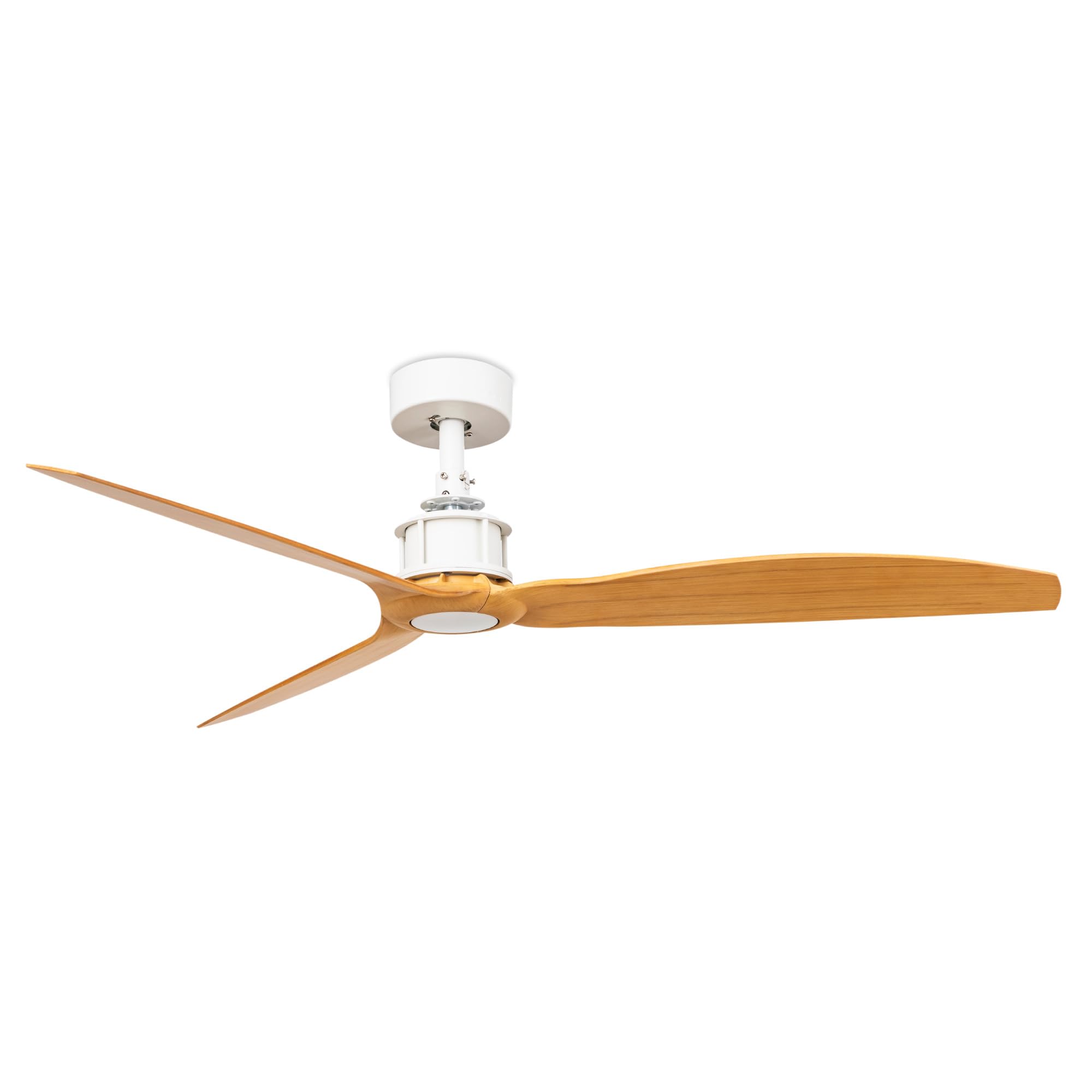 FARO Barcelona Ventilador de techo con luz blanco/madera Ø 128 cm JUST FAN M