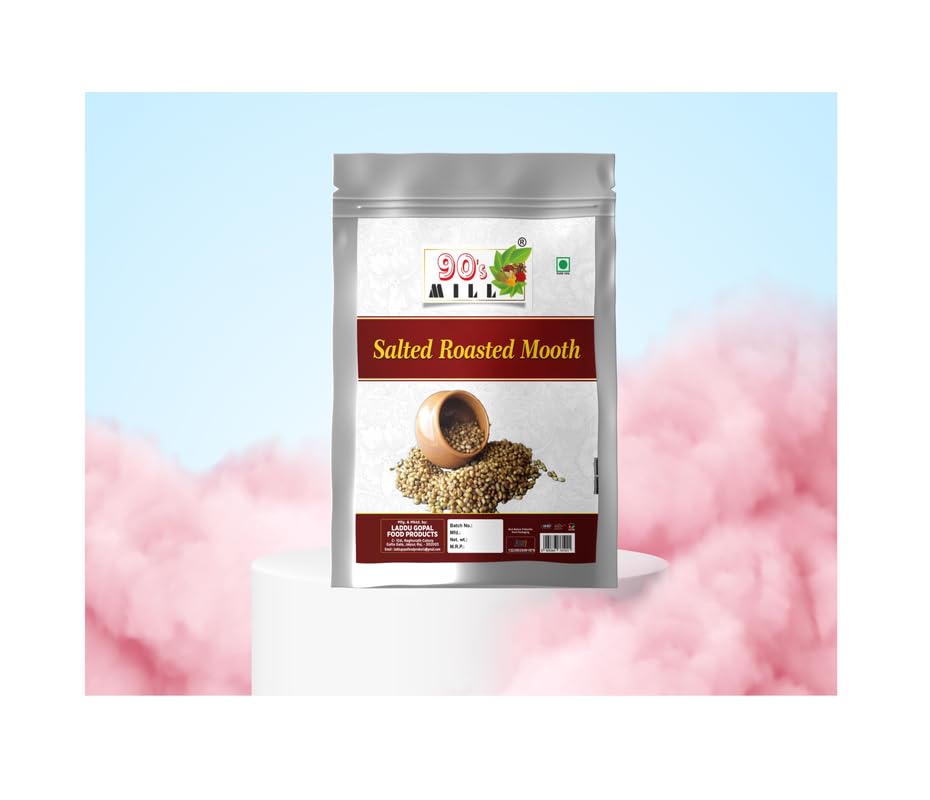 90's MILL Organic Roasted Moth Whole Namkeen Snack Sabut