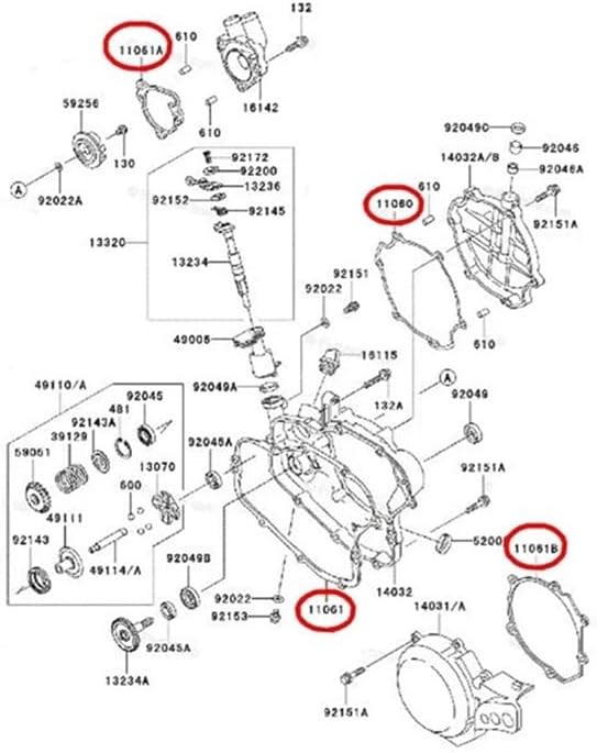 Motorcycle Cylinder Crankcase Engine Clutch Cover Gasket Kits Set For KX85 2001-2013(Generatorcovergasket)