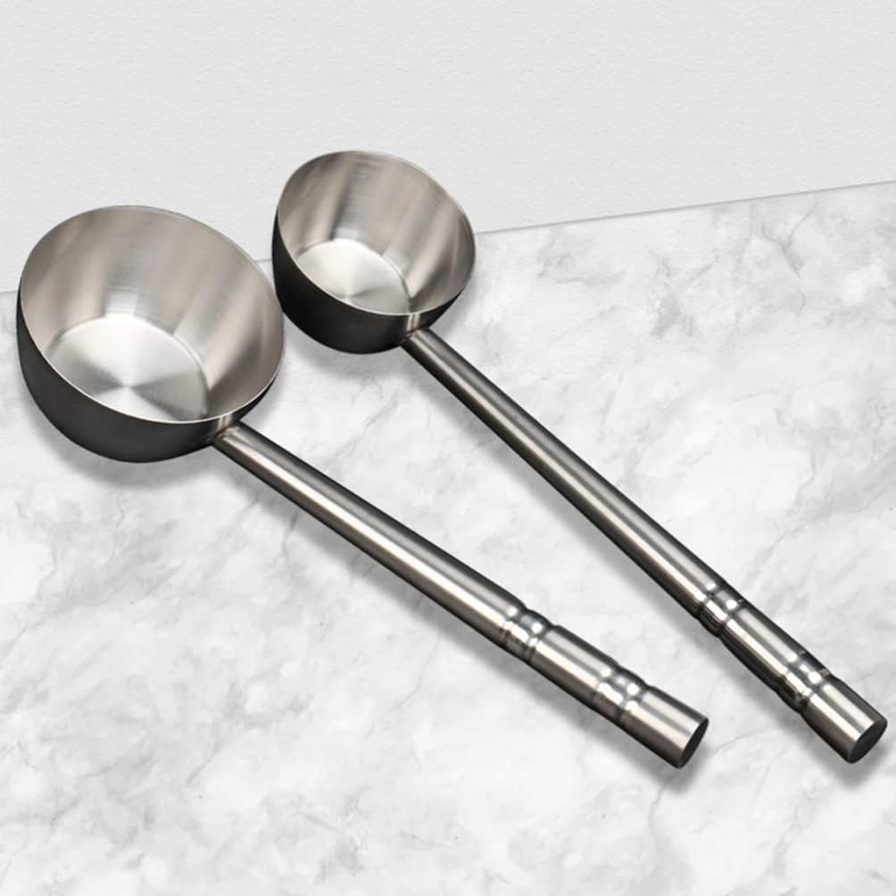 Hemoton Stainless Steel Water Ladle with Long Handle Water Scoop Hair Washing Spoon Soup Spoon Deep Bath Ladle Dipper Kitchen Bathroom Accessories 56X14X8. 58CM