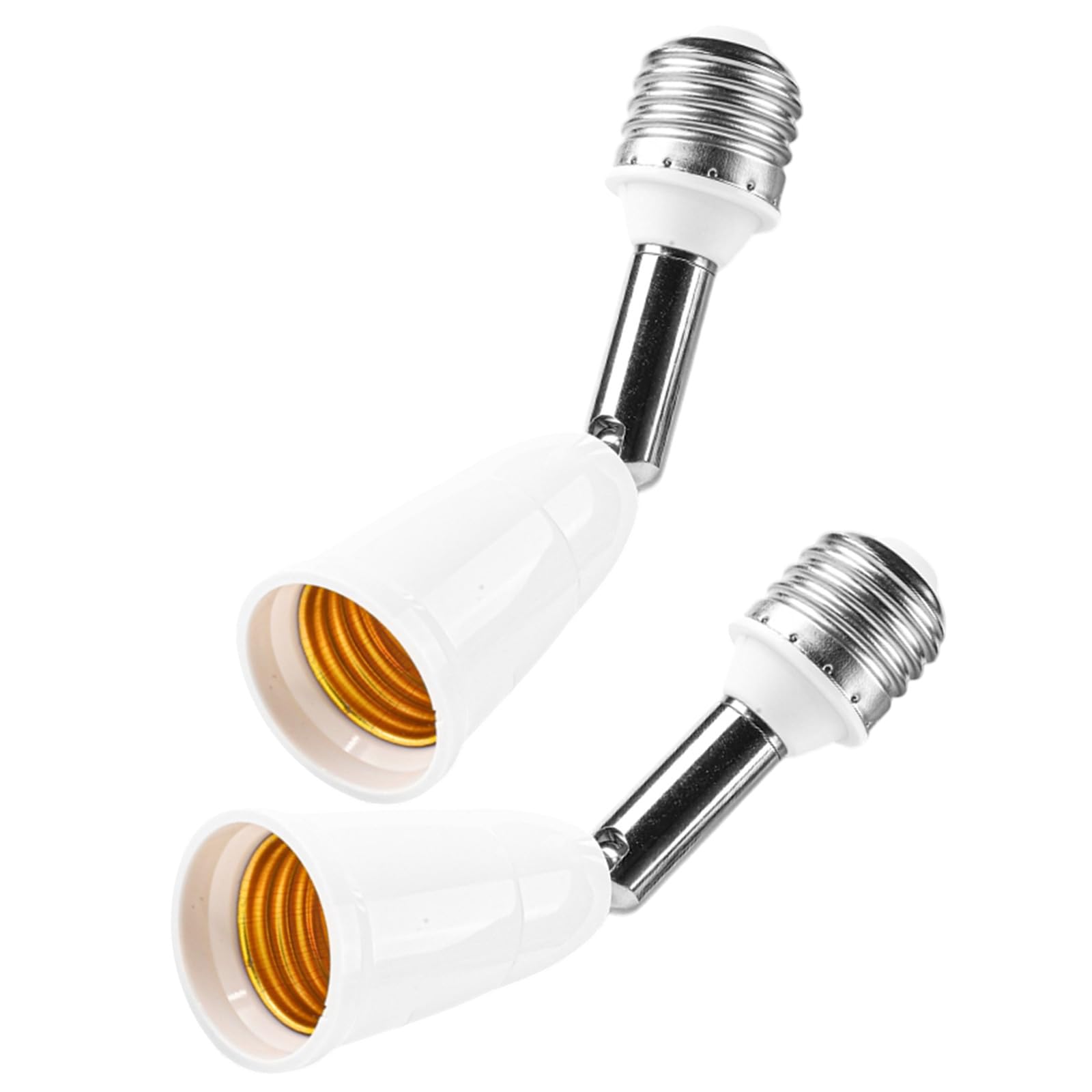 RGYBAO 2Pieces E27 Screw Base Extenders 180 360 Degree Rotatable for LED Projection Bulbs and Flame Effect Lights Intelligent Bulb Extension Adapter