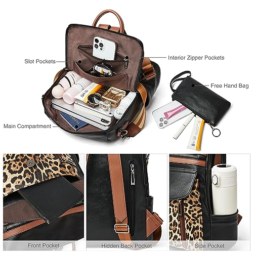 Image of Shrrie Backpack Purse for Women Fashion Leather Backpack Purse Designer Travel Backpack Convertible Shoulder Bag with Wristlet