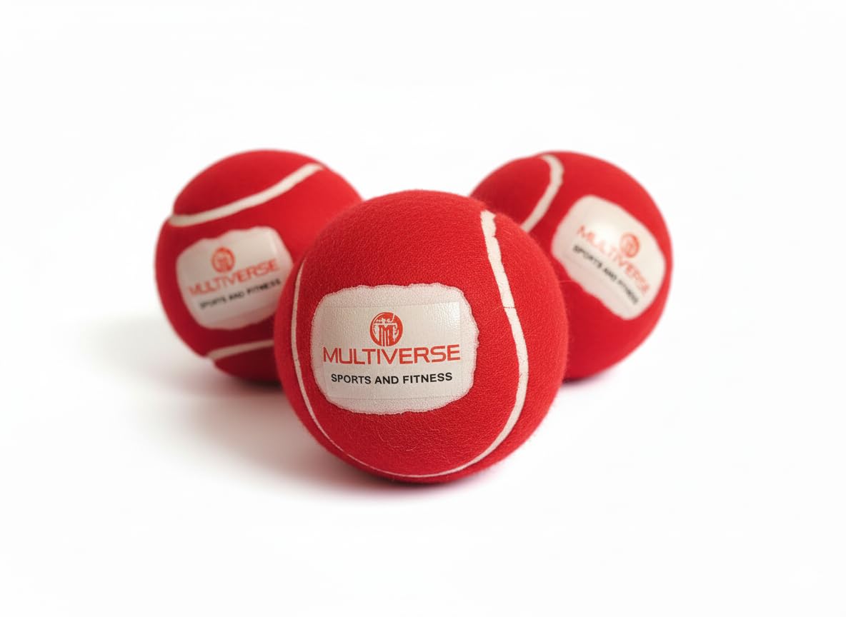 Multiverse Sports and Fitness Tennis Heavy Cricket Balls, Red Pack of 3-image-45