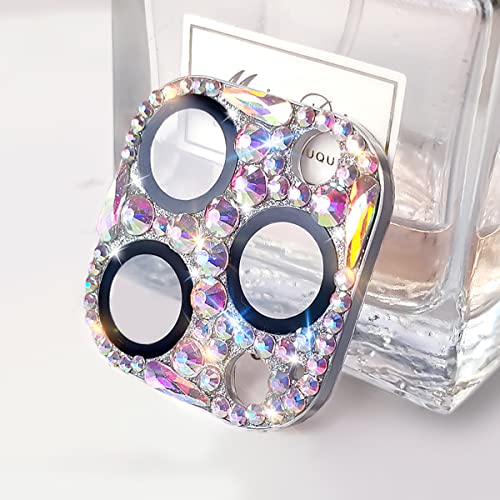 Cavdycidy Bling Diamond Camera Lens Protector for iPhone 14 Pro ï¼† iPhone 14 Pro Max, Metal Glitter Gem Camera Coverï¼Œ9H Tempered Glass Lens Full Screen Protector with 3D Rhinestone Sparkleï¼ˆColourfulï¼‰