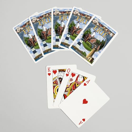Baraja de cartas poker Erie Pennsylvania, 52 cartas miniatura 7