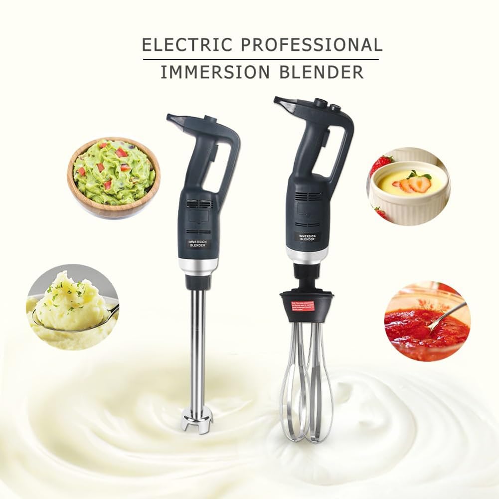 Zestaw blendera ręcznego o mocy 750 W, komercyjny blender ręczny ze stalowym mieszadłem i trzepaczką do jajek, zmienna prędkość 8000–18000 obr./min, elektryczny blender ręczny (500mm)