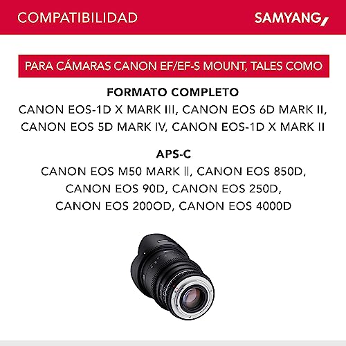 Lentes Samyang SA1611 para Canon 35MM T 1.5 MK2 - Negro. - Fernando Cortés