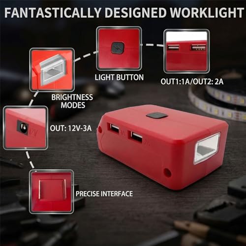 Adaptateur batterie 18V lampe LED anti-panne avec double port USB