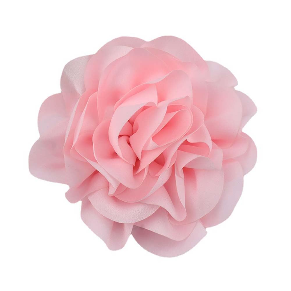 Dainty Fabric Rose &amp; Camellia Flower Oversized Brooch Pins &amp; Hair Clip - Large Lapel Pin, 4.3in/7.5in