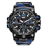 CCHAYE Multifunktions-Überlebensuhr, Militärische Taktische Uhr mit Chronograph wasserdichte LED-Hintergrundbeleuchtung Sport-Überlebensuhr für Reisen Camping Bergsteigen Wanderabenteuer,BImprove