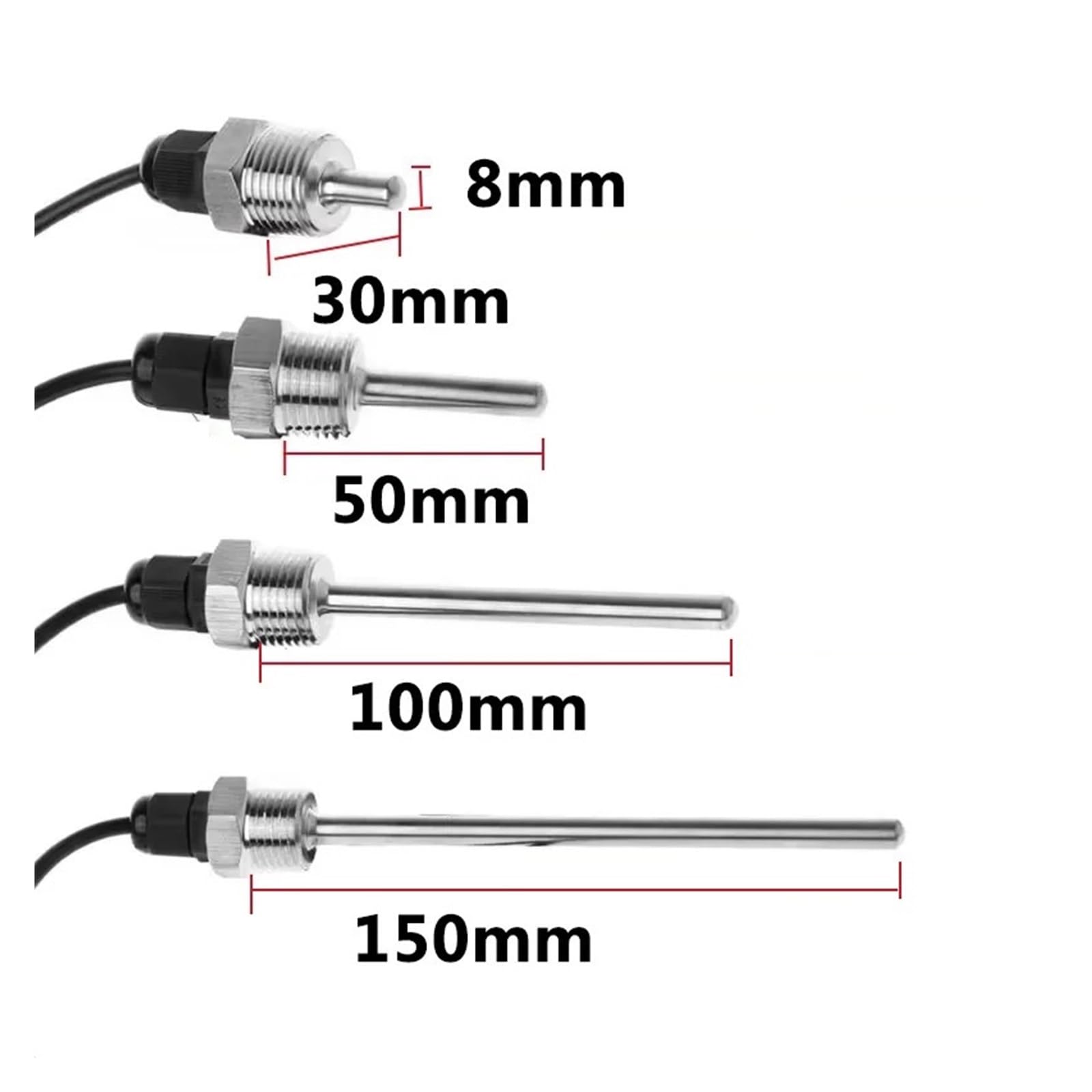 PT100-Temperatursensor, Pt1000-Thermoelement-Temperatursensor | BSP G1/2" Gewindefühler(Pt1000 probe 30mm)